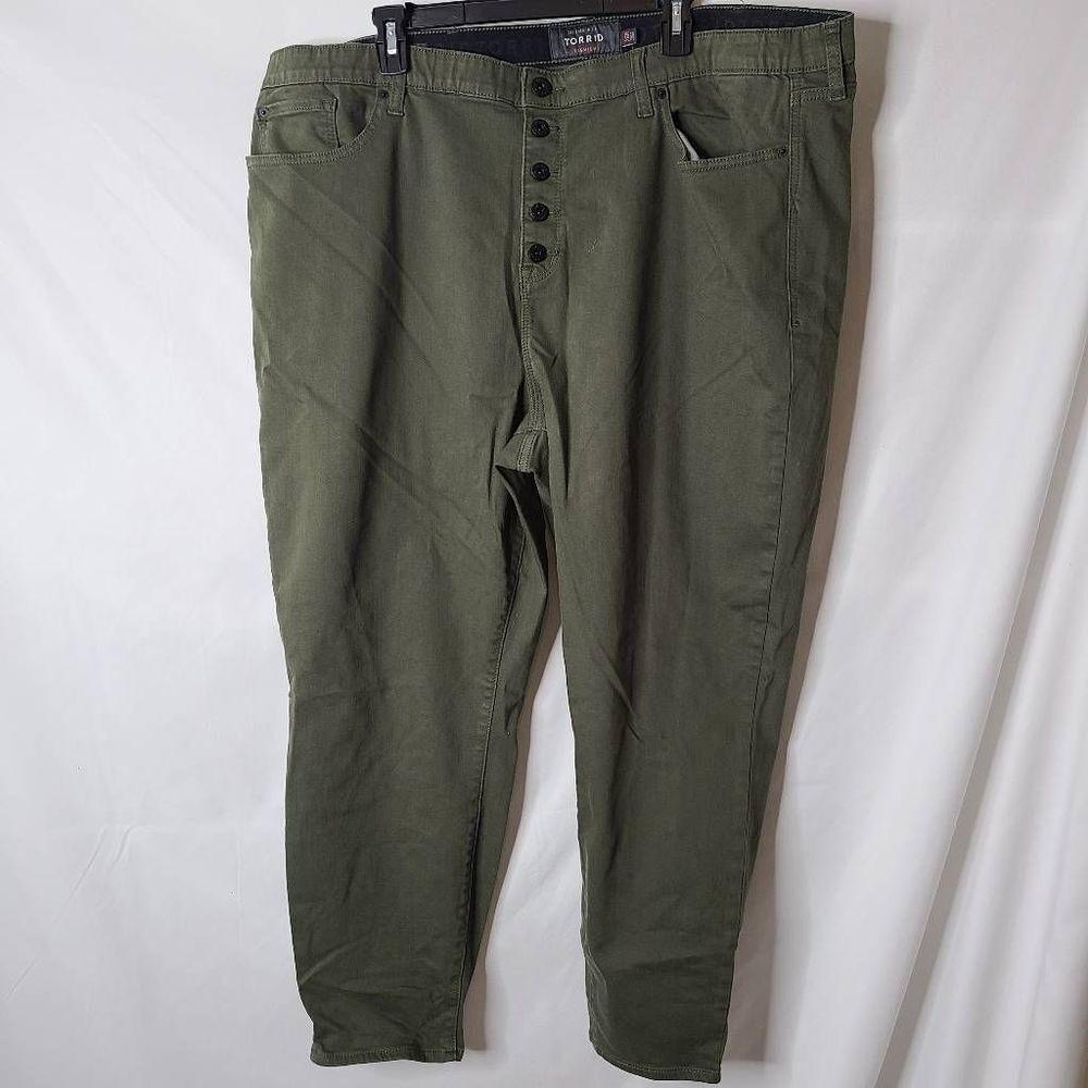 Torrid Sky High Skinny Army Green Pants Size 26R